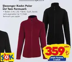 SLAZENGER KADIN POLAR ÜST TAM FERMUARLI